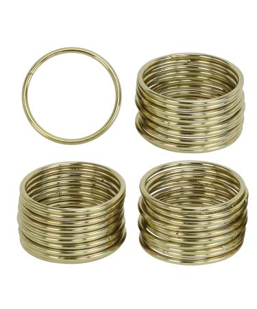 Iconikal Metal Macrame Rings 2-Inch Diameter Gold Tone 30-Pack