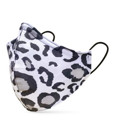 Dance pattern makeshift mask washable 100% cotton for children and adults - nose bracket and filter bag - mouth and nose protection 2 -layer - Oeko -Tex Standard 100 Leoprint Black White S (1 SPALL)