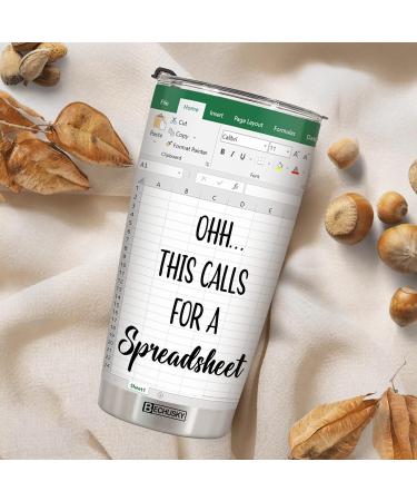 BECHUSKY Accountant Gifts Spreadsheet Tumbler Accountant Gifts Spreadsheet For Boss Tumbler 20OZ - Gifts Coffee Mug For CPA Nerd Family Men Women Coworker Christmas 1 FBA - Buy Online on SooperMarket.com