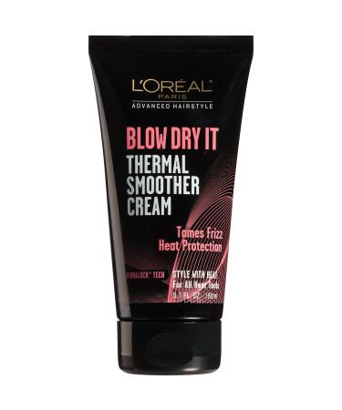L'Or al Paris Advanced Hairstyle BLOW DRY IT Thermal Smoother Cream  5.1 fl. oz.