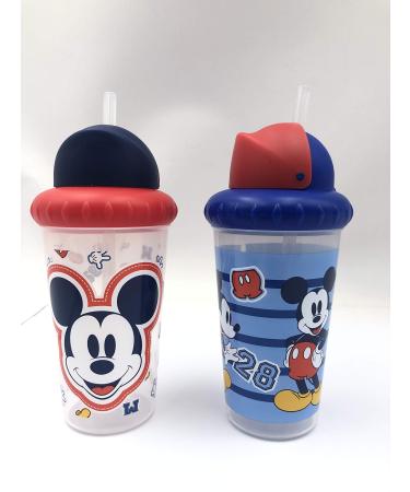 Disney Cudlie Baby Boy Mickey Mouse 10 oz Pack of 2 Sippy Cups with Straw & Easy Close Lid Multicolor