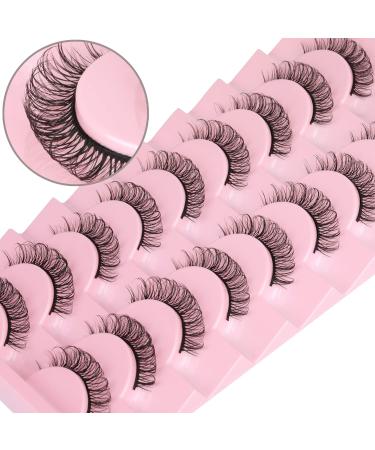 Geeneiya 11mm Russian Strip Lashes DD Curl Natural Wispy Mink 10 Pairs - Buy Online on SooperMarket.com