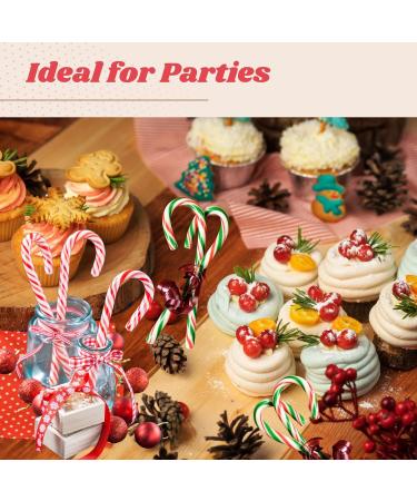 Candy Canes 24 Pcs - Peppermint and Strawberry Flavours - Individually Wrapped Ideal for Christmas Birthday Halloween Easter Party Favours and Stocking Fillers - Buy Online on SooperMarket.com