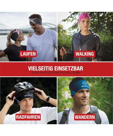Sports Headband for Turning - Lightweight Elastic Quick-Drying Ideal for Hiking Running Biking and Skiing - Black Gray - Single Pack - Buy Online on SooperMarket.com