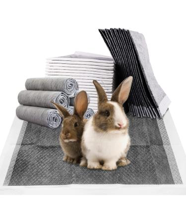 Fhiny Rabbit Pee Pads, Disposable Bunny Pads Charcoal Leak-Proof Super Absorbent Potty Training Pad with Quick-Dry Surface for Dogs Puppies Cats Kittens or Small Pets 13" x 18" (33 x 45cm) - 100 Counts