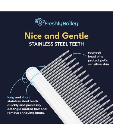 Pet Detangler Brush for Long Haired Cats & Dogs - Best Combs for Grooming, Removes Mats & Prevents Tangles - Ideal for Goldendoodle, Poodle Mixes & Cat Undercoat - Buy Online on SooperMarket.com
