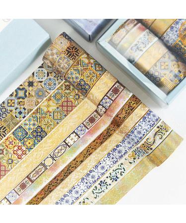 AEBORN Gold Vintage Washi Tape - Foil Washi Masking Tape Set with Gift Box - Aesthetic Decorative Tape Perfect for Bullet Journal  Scrapbook  DIY Crafts AGorgeous art - Buy Online on SooperMarket.com