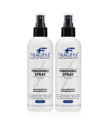 Hair Finishing Spray Firm Hold 8 oz (2-Pack Gift Set) - Hair Spray for Sensitive Skin - Fragrance Free Hypoallergenic Parabens Free - Holds and Protects Without Irritations - Vegan 8 Fl Oz (Pack of 2)