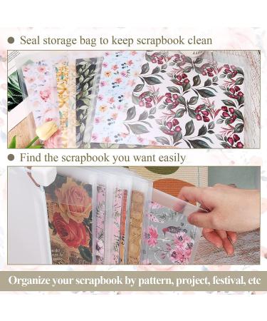 Csyidio 14-Piece 12x12 Inch Scrapbook Paper Storage Organizer | Clear with Sealing Design & Large Label Stickers | Holds Scrapbook Paper & Vinyl Paper - Buy Online on SooperMarket.com