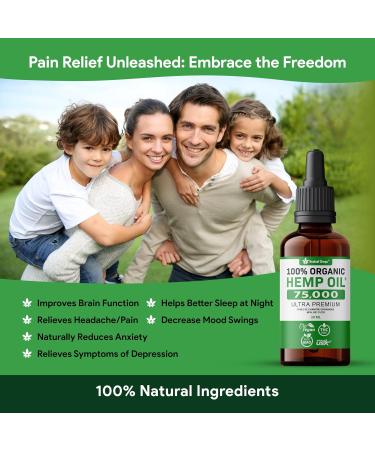 Stress Relief Hemp Seed Oil for Sleep Aid Optimal Pain Relief & Anxiety Relief Certified Organic Made in USA Anti inflammatory Formula 75 000 - Vitamins & Fatty Acids Enhances Mood - Rich in Omega 3 6 9 - Generous 30mL Bottle 1 - Buy Online on SooperMarket.com