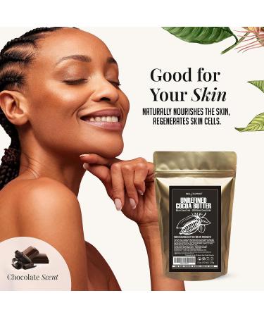 Raw Pure Unrefined Cocoa Butter 8oz - Ideal for DIY Body Butters, Soaps, Lotions & Lip Balm - Great for Stretch Marks & Acne Spots - Hard/Solid Texture - Natural Cacao Scent - Buy Online on SooperMarket.com