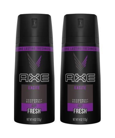 AXE Body Spray for Men Excite 4 Ounce (Pack of 2)