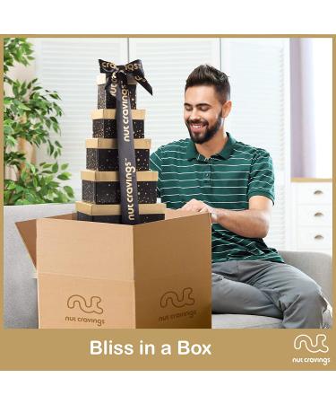 Dried Fruit & Nuts Gift Basket Black Tower (12 Assortments) - Holiday Christmas Gourmet Bouquet Arrangement - Birthday Care Package for Men & Women - Healthy Kosher Snack Box with Assorted Fruits & Nuts - Buy Online on SooperMarket.com
