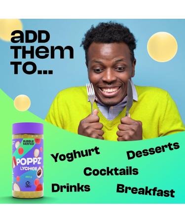Poppz Lychee Popping Boba Fruit Pearls for Bubble Tea - 450g by Bubble Mania - Buy Online on SooperMarket.com