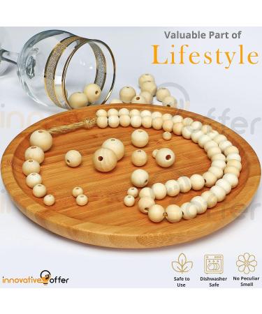 Innovative Offer: 510 Pcs Wooden Beads with Jute Twine - 6 Sizes Unfinished Wood Beads for Crafts - Ideal for Jewelry Making, Garland, and DIY Projects - Buy Online on SooperMarket.com