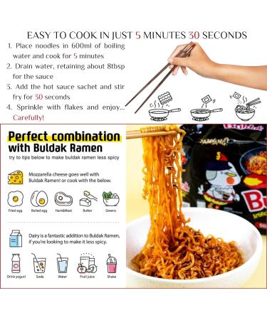 Ultimate Spicy Noodle Challenge Pack Samyang Buldak Variety Bundle with 2x Carbonara 2x Original Hot Chicken and 2x Nuclear Fire Double Spicy Noodles Korean Fire Noodle Challenge Kit - Buy Online on SooperMarket.com