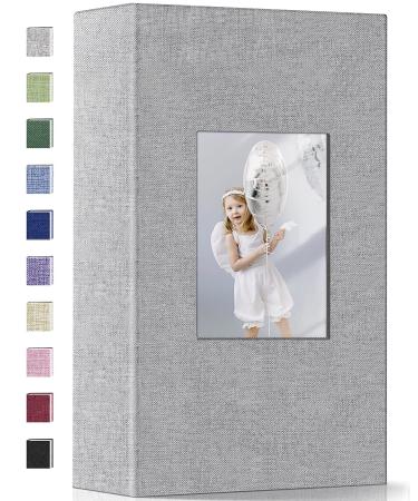 Photo Album 4x6-300 Photos Linen Cover Photo Books with 300 Horizontal Pockets,Slip-in Picture Albums for Family Wedding Anniversary Baby Vacation Pictures 300Pockets Gray