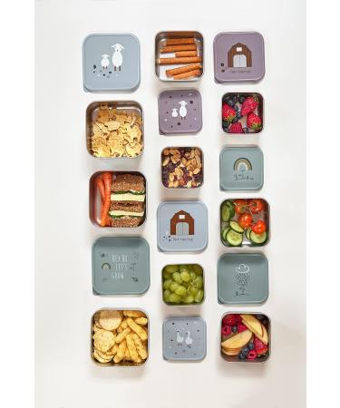 L SSIG Snack Box Set of 3 - Stainless Steel Tiny Farmer Lilac | Eco-Friendly & Durable Lunch Containers - Buy Online on SooperMarket.com
