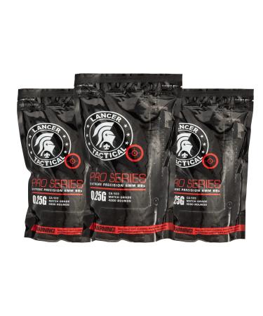 Lancer Tactical 0.20/0.25g White Seamless BB's - 4000 RDS. (0.25g/4000rd x3)