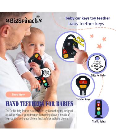 BIGSPINACH Baby Teething Keys Toys Set - Gothic Car Key Baby Teether Combo for 6 to 12 Months Toddler (Black) - Buy Online on SooperMarket.com