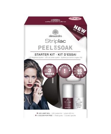 Alessandro Striplac Peel or SAK Starter Kit - Perfect Nails in 15 Minutes | LED Nail Polish Set - Velvet Red & Nude Elegance | 8ml - Buy Online on SooperMarket.com