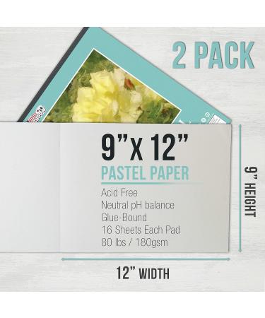 U.S. Art Supply 9x12 Premium Pastel Paper Pad - 16-Sheets, Pack of 2 Pads - Buy Online on SooperMarket.com