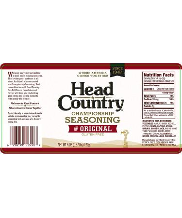 Head Country Bar-B-Q Championship Seasoning Original 6oz - Authentic BBQ Flavor - Buy Online on SooperMarket.com