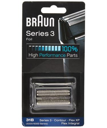 Braun electric shaver replacement foil 31B compatible with Flex XP and Flex Integral shavers black 31B Single