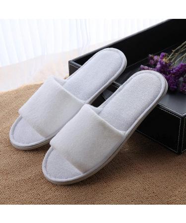 KabinChiu 6 Pairs Disposable Spa Slippers White - Universal Size for Hotel, Home, Nail Salon - Non-Slip Open Toe Design for Women and Men - Buy Online on SooperMarket.com