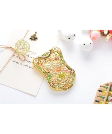 Jinvun Antique-Like Gold Peacock Compact Mirror - Durable Travel Purse Makeup Mirror | Vintage Design, Shield Shape, Magnification | Unique Jewellery Gift - Buy Online on SooperMarket.com