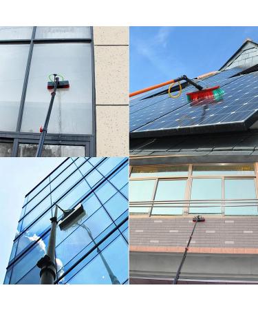 Window Cleaning Pole Photovoltaic Panel Cleaning Tool 3-10M Conservatory Roof Window Glass Wall Photovoltaic Panel Cleaning Extendable Cleaner/3M/9.8Ft 55cm Brush Head 11M/36FT - Buy Online on SooperMarket.com