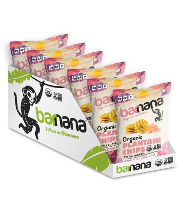 Barnana Organic Plantain Chips, Himalayan Pink Salt, Snack Size- Paleo, Vegan, Grain Free Chips, 2 Ounce (Pack of 6) Salted 2 Ounce (Pack of 6)