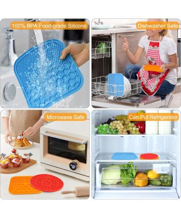 Hysagtek 3 Pcs Licky Mats for Dogs and Cats Dog Lick Mats Slow Feeding Mat with Suction Cup Puppy Lick Mat Pad for Pet Bathing Grooming Training with 1 Spatula + 1 Brush - Buy Online on SooperMarket.com