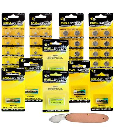 47pc Essential Batteries Kit CR123A 23A A28PX L626 L1154 & Watch Opener