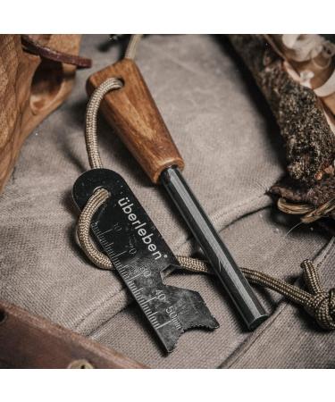 Handcrafted Berleben Znden Fire Starter with Wood Handle - 12,000-20,000 Strikes - Survival Igniter with Multi-Tool Striker - 1/2 Thick Fire Steel - Neck Lanyard Included - Buy Online on SooperMarket.com