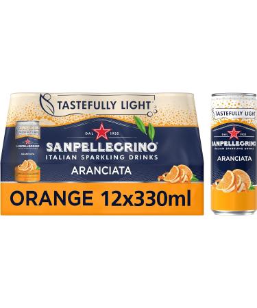 San Pellegrino Italian Tastefully Light Sparkling Orange Canned Soft Drink 12 x 330ml | 64k Cals per Can & San Pellegrino Sparkling Natural Mineral Water 6x1L - Buy Online on SooperMarket.com