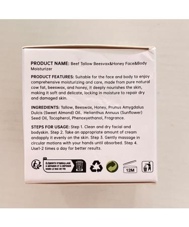 Beef Tallow and Honey Balm for Skin - Tallow Honey Skin Balm (2 oz) - Grass-Fed Beef Tallow & Raw Wild Honey Blend - All-Natural Moisturizer for Face & Body Tallow Balm for Skin Hydration - Buy Online on SooperMarket.com