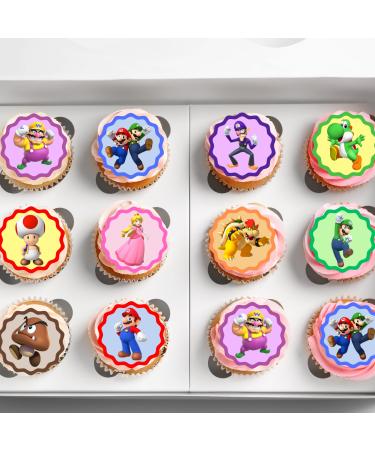 20 x Pre-Cut Super Mario Edible Wafer Cupcake Toppers Cake Decoration Decor
