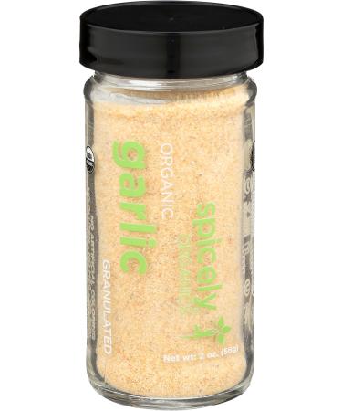 Spicely Organic Garlic Granulates 2.00 Ounce Jar Certified Gluten Free 2.6 Ounce