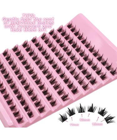 Selawasty 120 Lash Clusters | DIY Eyelash Extensions Wispy D Curl Clusters - Home Individual Lashes Extensions (S2-D-11-13MIX) - Buy Online on SooperMarket.com