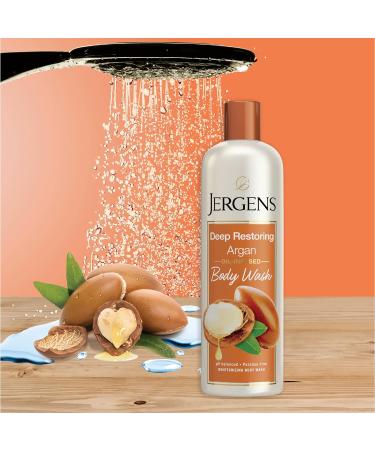 Jergens Deep Restoring Argan Body Wash Daily Moisturizing Cleanser Paraben Free 22oz Infused with Nourishing Argan Oil pH Balanced & Dermatologist Tested - Buy Online on SooperMarket.com
