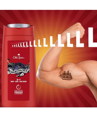 Old Spice Night Panther Shower Gel & Shampoo For Men 675 ml 3-in-1 Body-Hair-Face Wash Long-lasting Fresh - Buy Online on SooperMarket.com