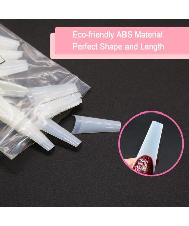 VIVID STELLA Coffin Shape False Nail Tips - C Curve Half Cover Nail Tips for Women & Girls | High-Quality & Stylish Nail Art - Buy Online on SooperMarket.com