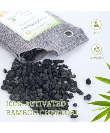8-Pack Activated Bamboo Charcoal Bags for Natural Air Purification - Home, Car, Closet, Bathroom - Moisture Absorber & Odor Eliminator (200g) - Buy Online on SooperMarket.com