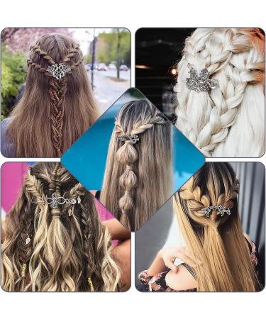 Noverlife 5PCS Celtic Hairpins - Vintage Silver Viking Hair Clips for Girls and Women - Buy Online on SooperMarket.com