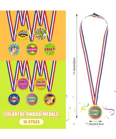100 Pieces Winner Award Medal and Ribbons for Kids - Ideal for Competitions, School Contests, and Sports Events - Buy Online on SooperMarket.com