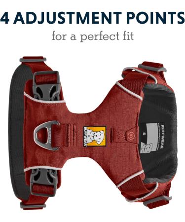 RUFFWEAR Front Range Dog Harness - Reflective Padded Anti-Pull Chest Strap Red Clay - XXS Size for Small Dogs - Buy Online on SooperMarket.com