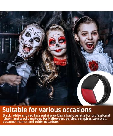 Buy EB okuup 3 Set Face Body Paint - Black White Red Clown Makeup Kit | Joker Halloween Cosplay & Special Effects | International Shipping Available - Buy Online on SooperMarket.com