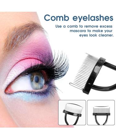 2pcs Eyelash Combs & Separator Tool - Metal Lash Comb for Individual Lashes & Extensions - Foldable Black Mascara Separator - Buy Online on SooperMarket.com