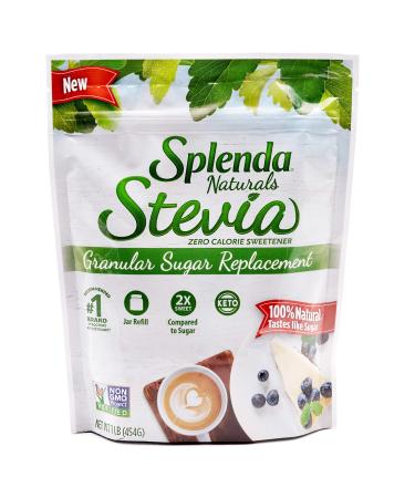 SPLENDA Naturals Stevia Zero Calorie Sweetener Jar Refill, Original, 16 Oz 16 Ounce Jar Refill
